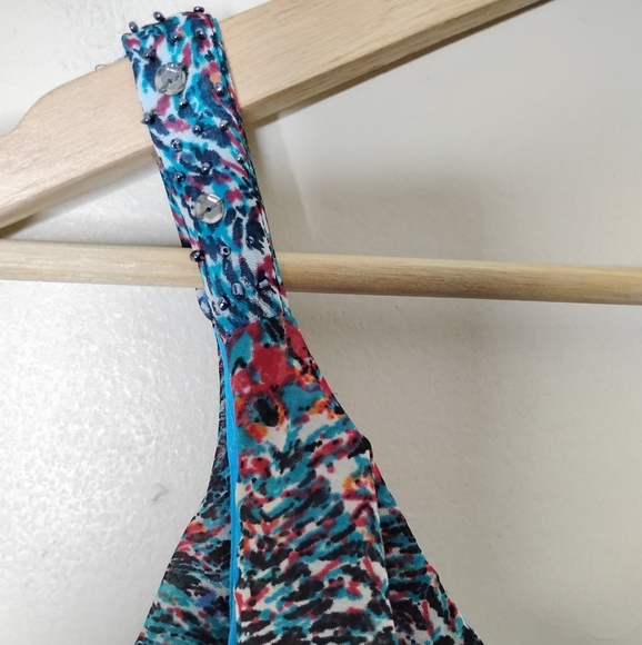 Robbie Bee Ruffle Chiffon Maxi Dress Dressy Boho Flamenco Tiered Size 10 - Picture 6 of 10